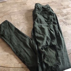 Fashion Nova Army Green Jeans